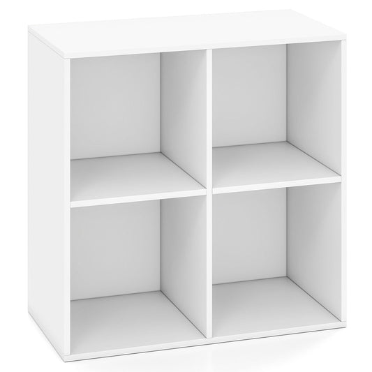 4-Cube Book Shelf Wooden Bookshelf Modern Bookcase Storage Organizer