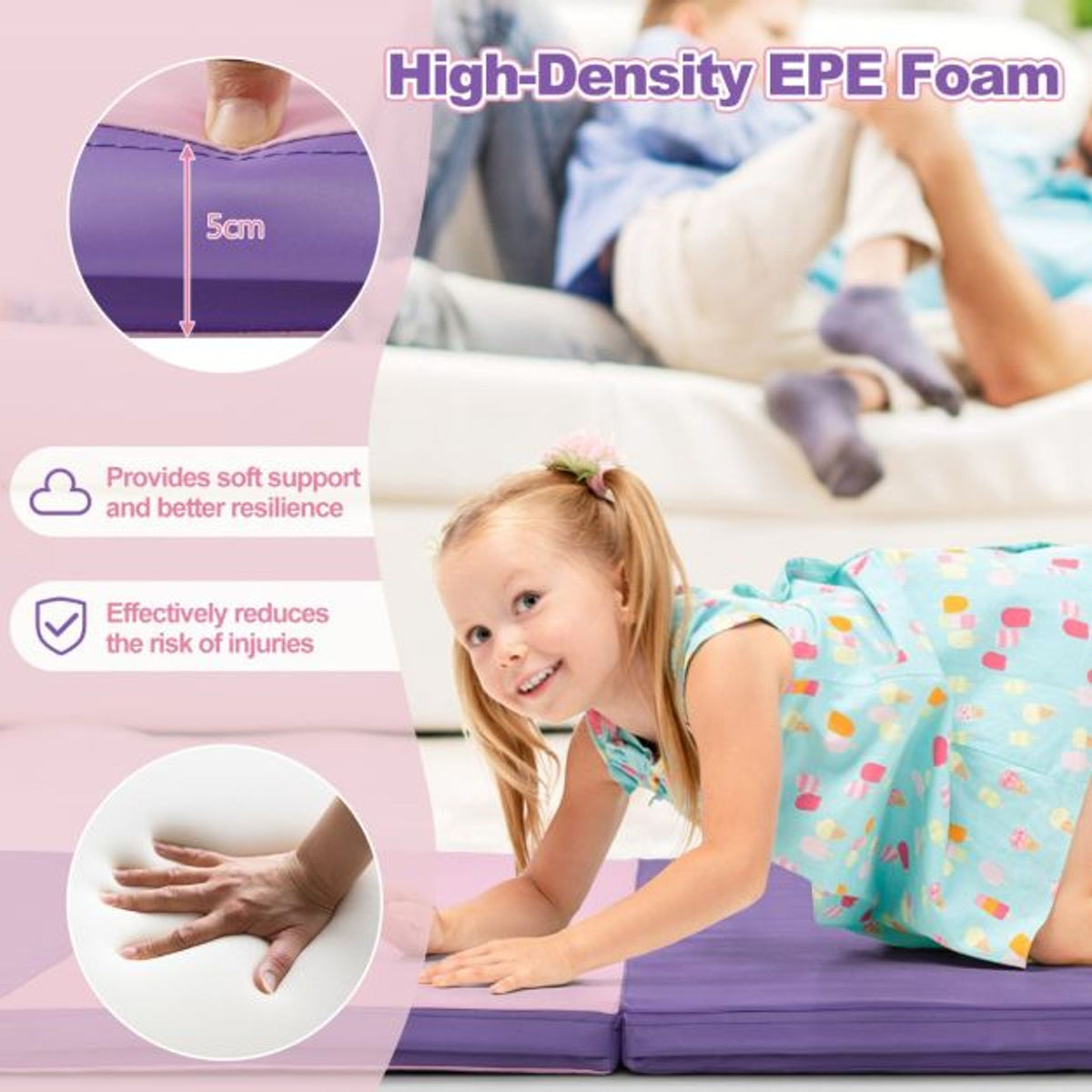 4 Feet Freestanding Ballet Barre and Folding Gymnastics Mat for Sports