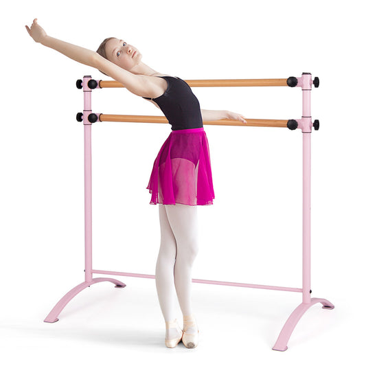 4 Feet Freestanding Ballet Barre with Height Adjustable-Pink