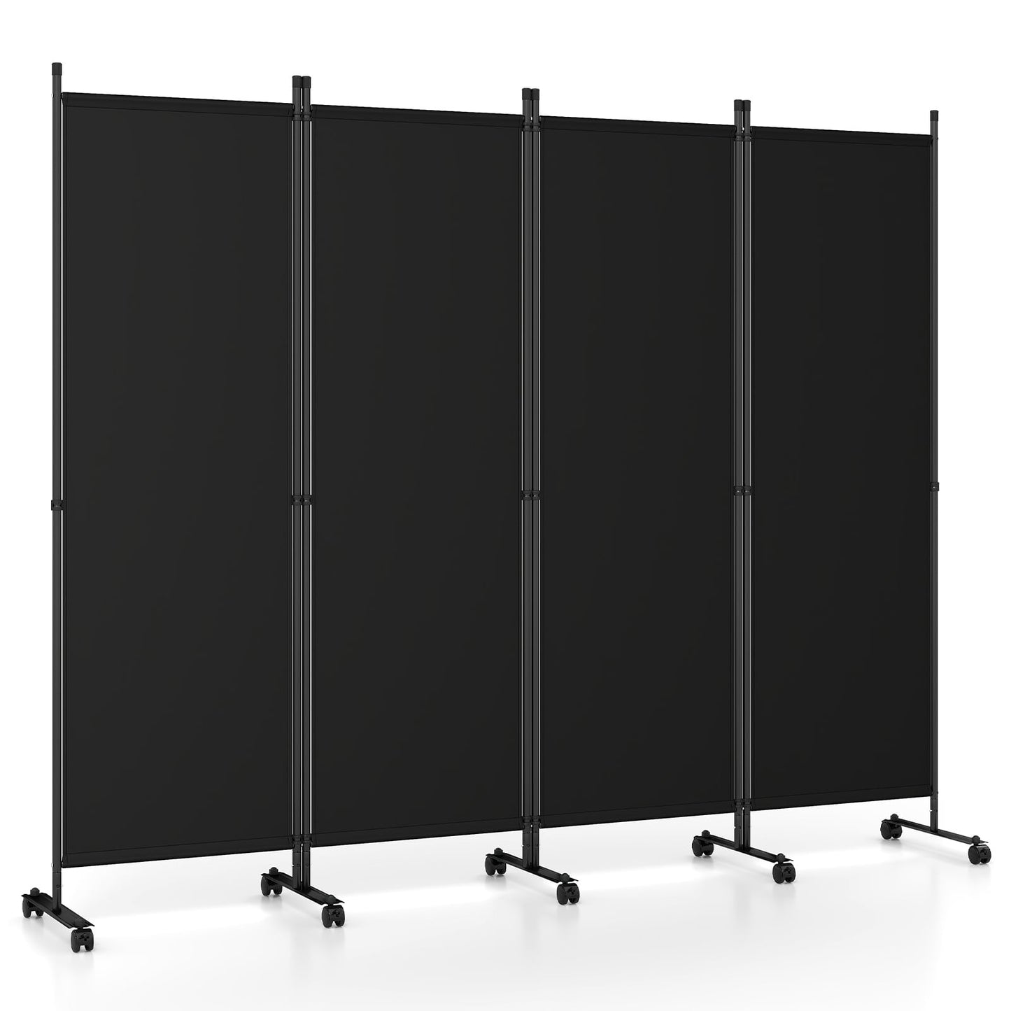 4-Panel Room Divider 173 CM Tall Folding Privacy Screen-Black