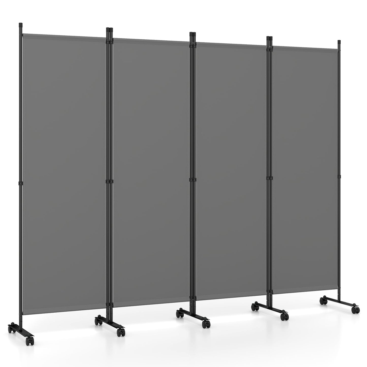 4-Panel Room Divider 173 CM Tall Folding Privacy Screen-Grey