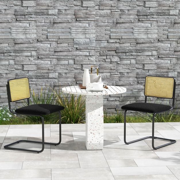 4 Pieces Mid-Century Modern Dining Chair with Cantilever Design