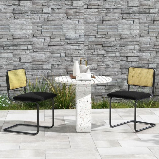4 Pieces Mid-Century Modern Dining Chair with Cantilever Design