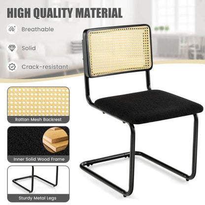 4 Pieces Mid-Century Modern Dining Chair with Cantilever Design