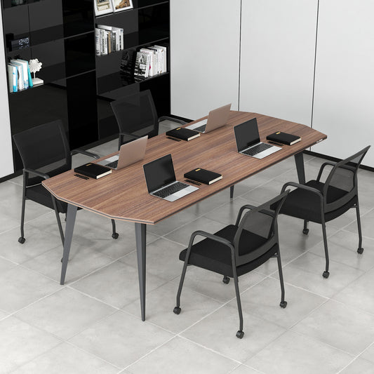4 Pieces Office Guest Chairs on Wheels-Black