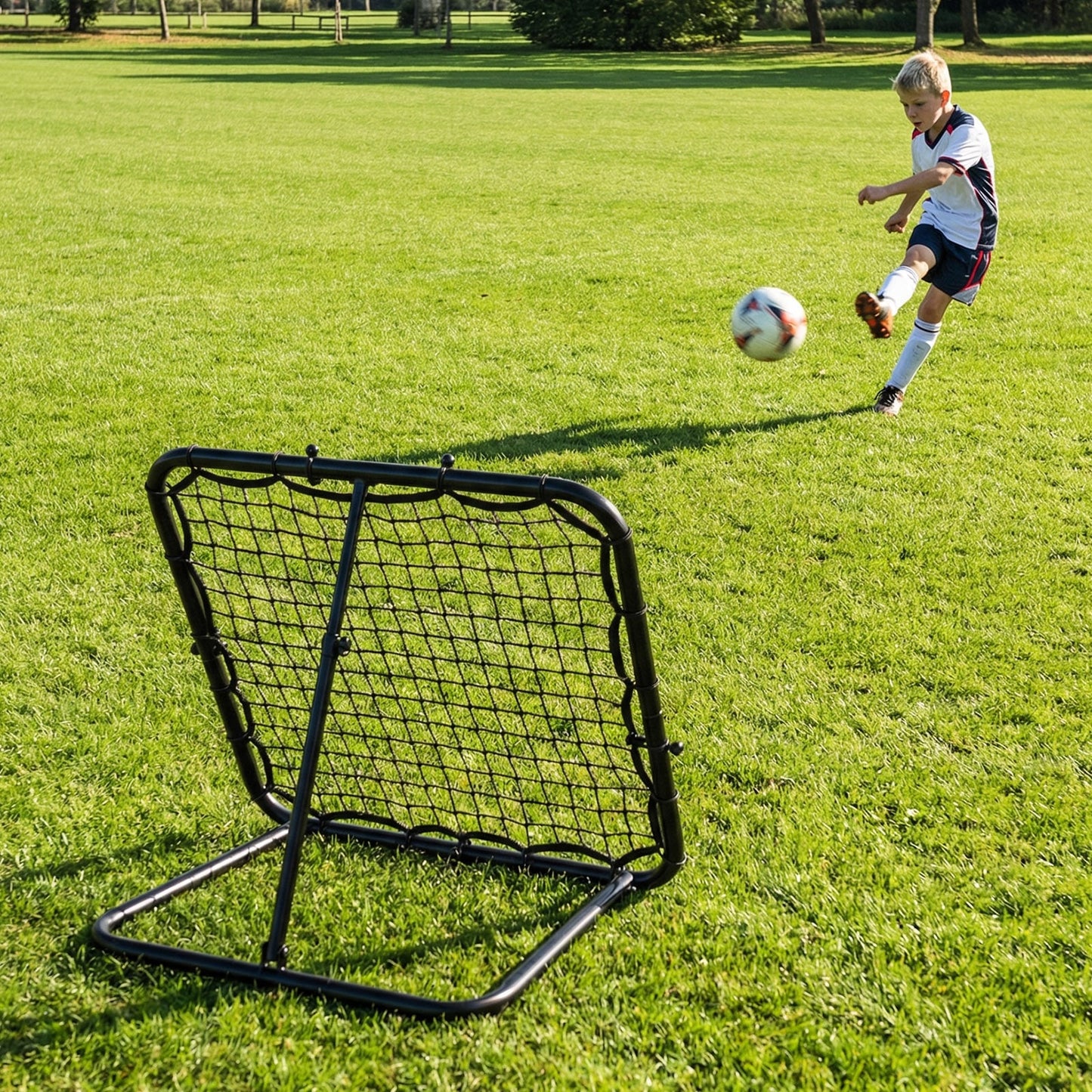 4-Position Adjustable Bounce Back Volleyball Trainer with Metal Frame for Kids Youth Adults