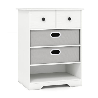 Modern Chest Storage Organizer with Open Shelves-White