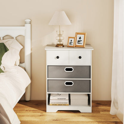 Modern Chest Storage Organizer with Open Shelves-White