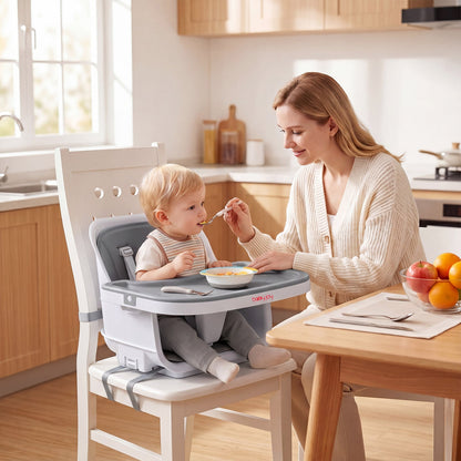 4-in-1 Convertible Baby High Chair with Detachable and Adjustable Tray-Grey