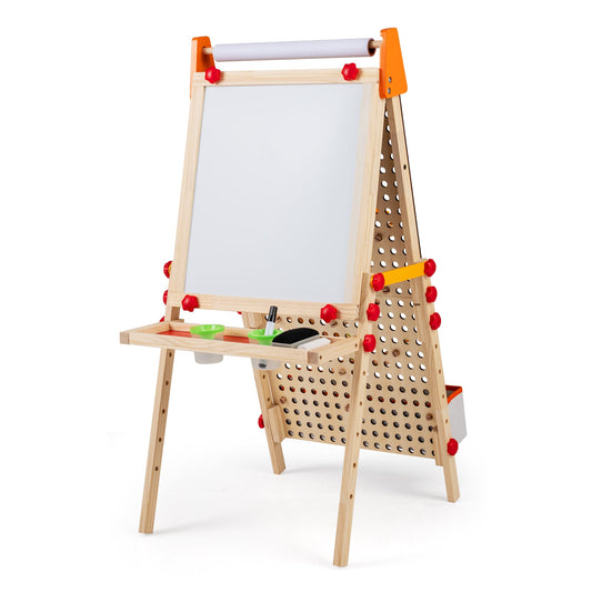 4-in-1 Wooden Kids Art Easel with Paper Roll