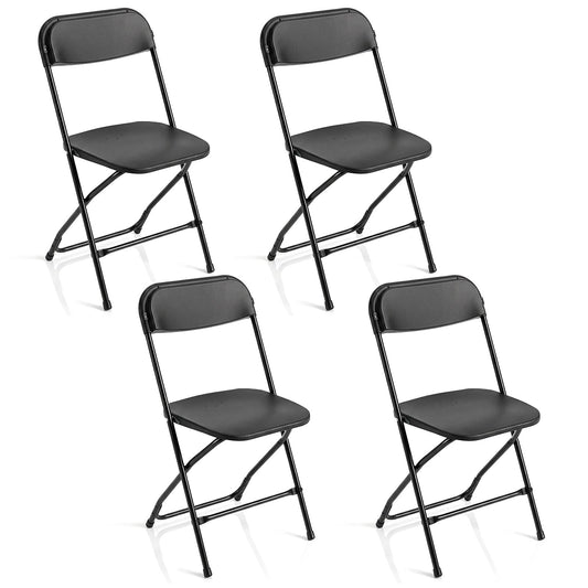 4 Pack Folding Chairs in Black