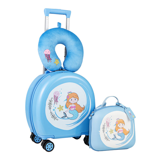 4-Piece Kid’s Luggage Set Kids Journey Suitcase Set-Blue
