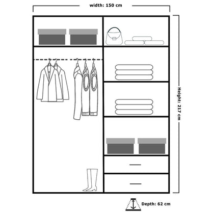 Vikas Gloss Sliding Door Wardrobe