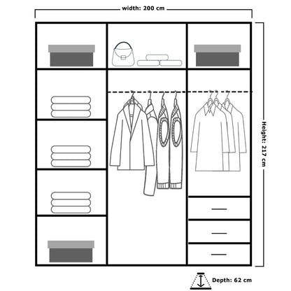 Vikas Gloss Sliding Door Wardrobe