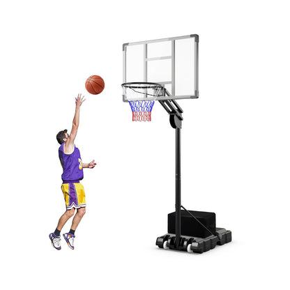 4.9-10 FT Adjustable Basketball Hoop with Shatterproof Backboard and Free Weight Bag