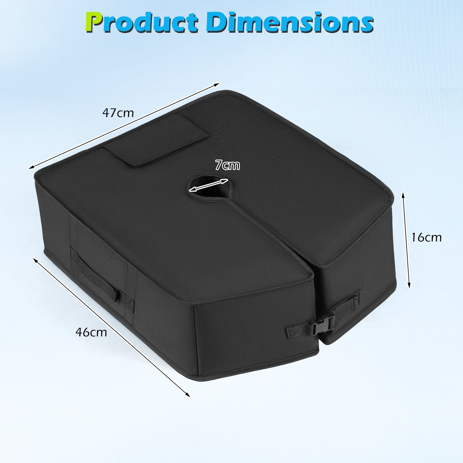 40 kg Umbrella Base Weight Sand-fillable Bag with Weatherproof Fabric-Black