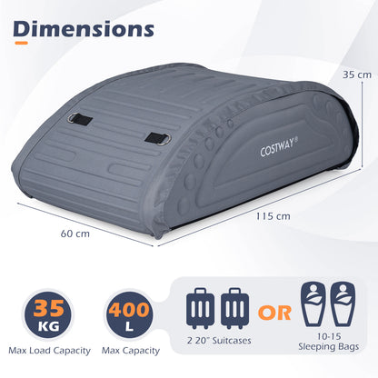 400L Waterproof Car Roof Bag Foldable Rooftop Cargo Carrier with 4 Reinforced Straps-Grey