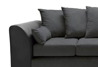 Linacre Corner Sofa - Right Arm Black and Charcoal