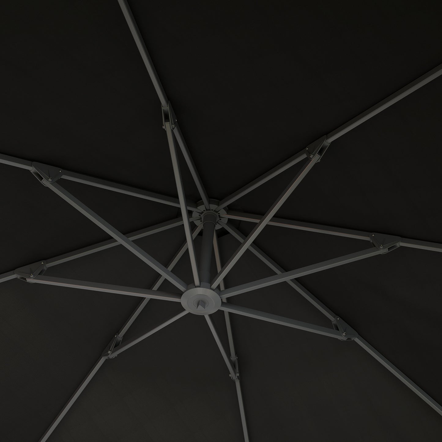 Outsunny 3(m) Parasol ogrodowy z wysięgnikiem, okrągły parasol z korbką, podstawą krzyżową, aluminiową ramą i obrotem 360√Ç¬∞, parasol tarasowy typu banan do ochrony przed słońcem na zewnątrz, czarny