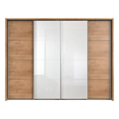 Bacoor 4 Door Sliding Wardorbe - Oak and White