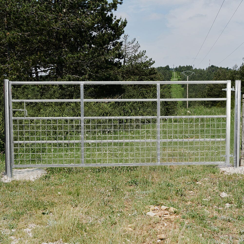 Durable Half Mesh Galvanized Metal Field Gate