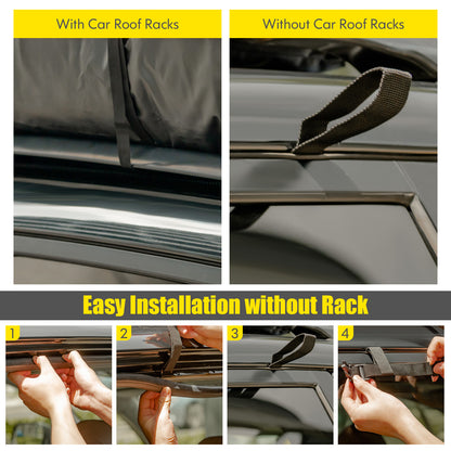 424L Car Roof Bag with Drawstring Storage Bag for Various Cars-Black