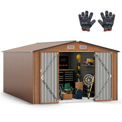 426 cm x 300 cm Outdoor Storage Shed Large Garden Tool House-Wood