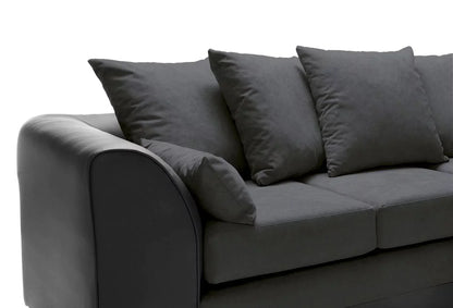 Linacre Corner Sofa - Right Arm Black and Charcoal