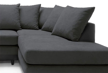 Linacre Corner Sofa - Right Arm Black and Charcoal