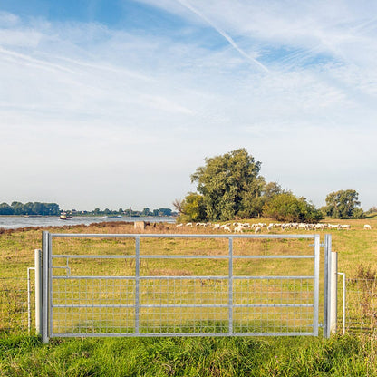 Durable Half Mesh Galvanized Metal Field Gate