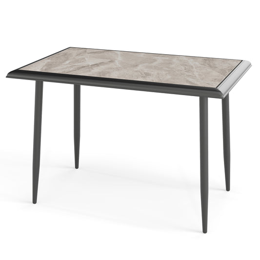 44 Inch Sintered Stone Dining Table with Metal Frame for Dining Room-Grey
