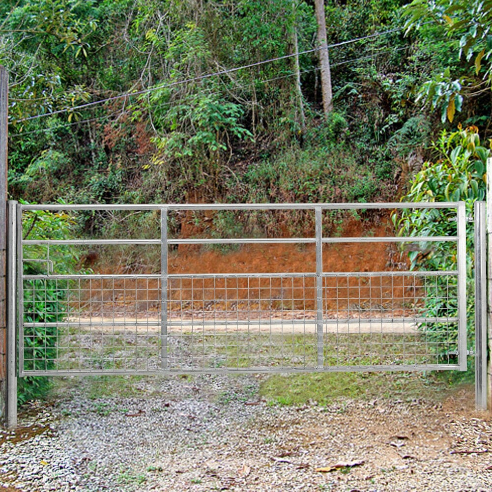 Durable Half Mesh Galvanized Metal Field Gate