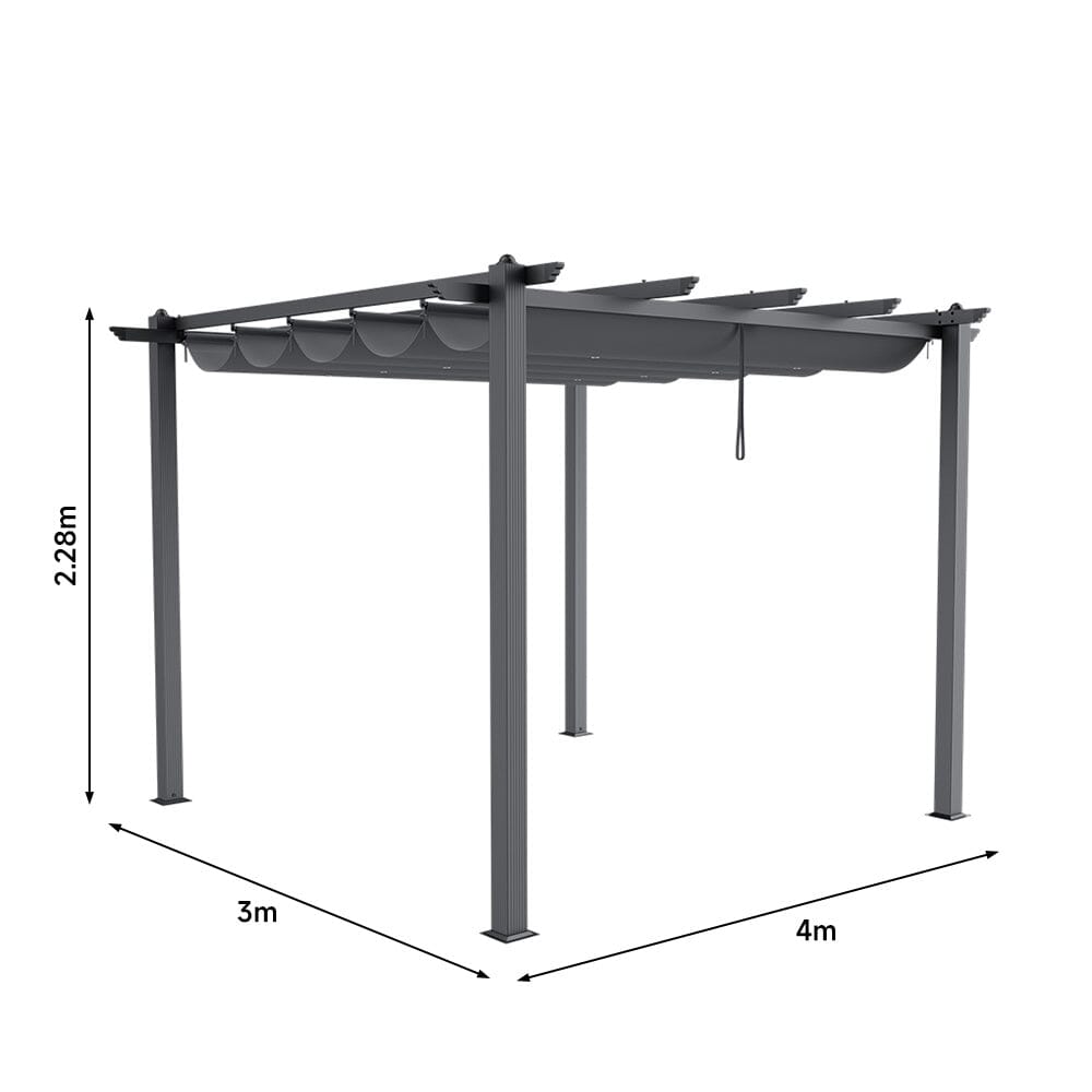 Elegant Aluminum Patio Pergola with Sun-Shade Canopy
