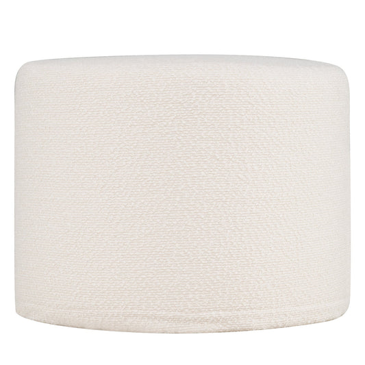 Round Pouf Ottoman in White