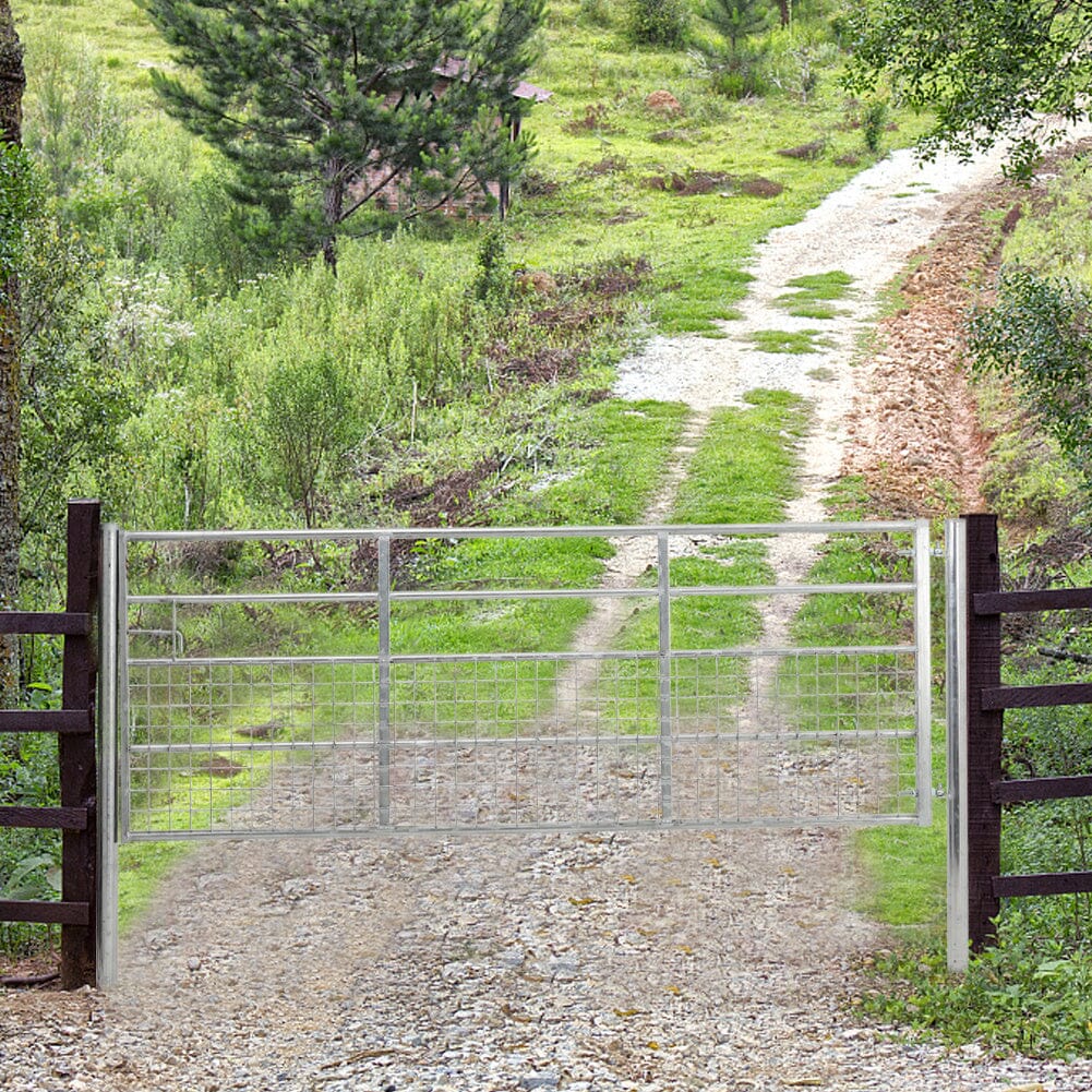 Durable Half Mesh Galvanized Metal Field Gate