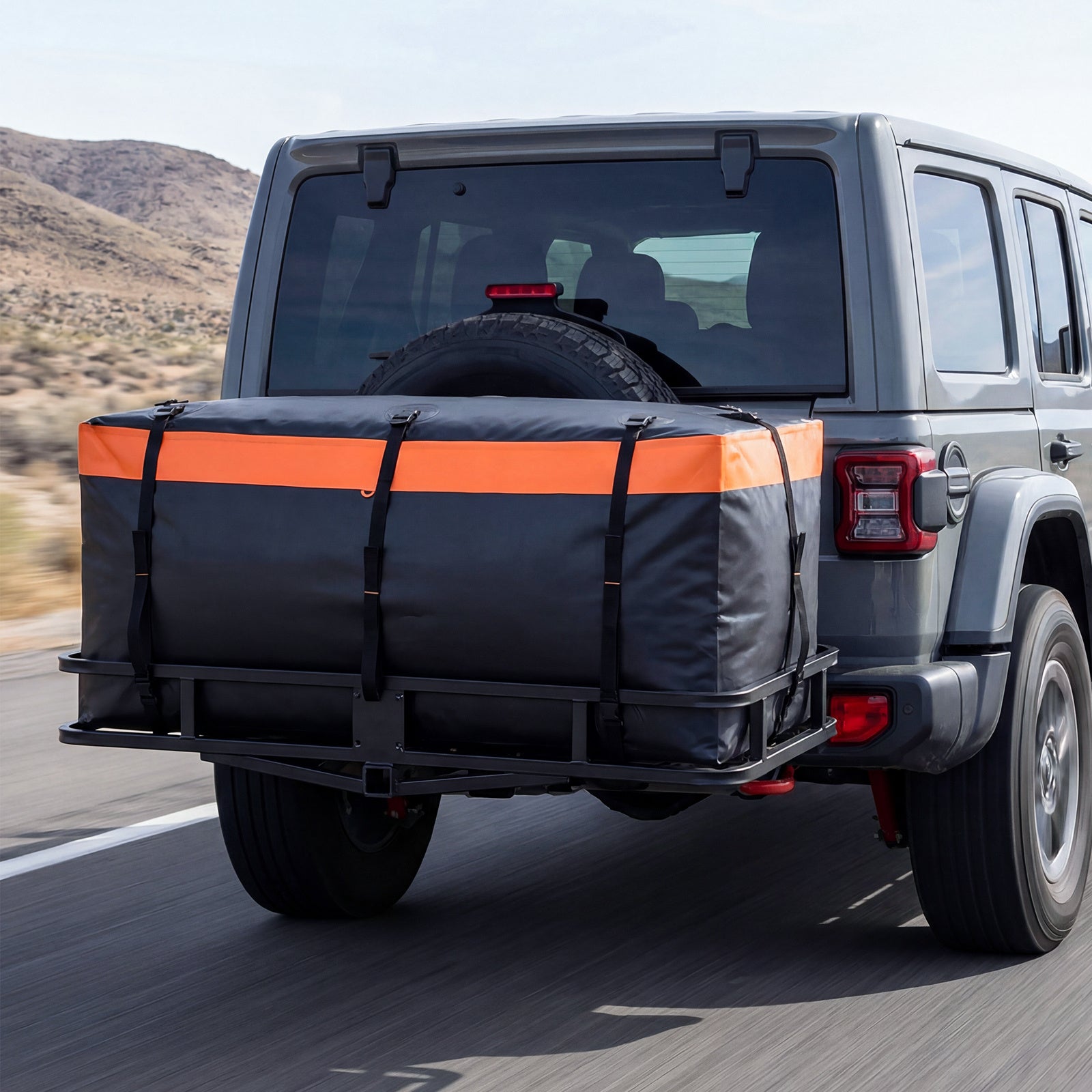 455 L Hitch Mount Cargo Carrier Bag-Orange
