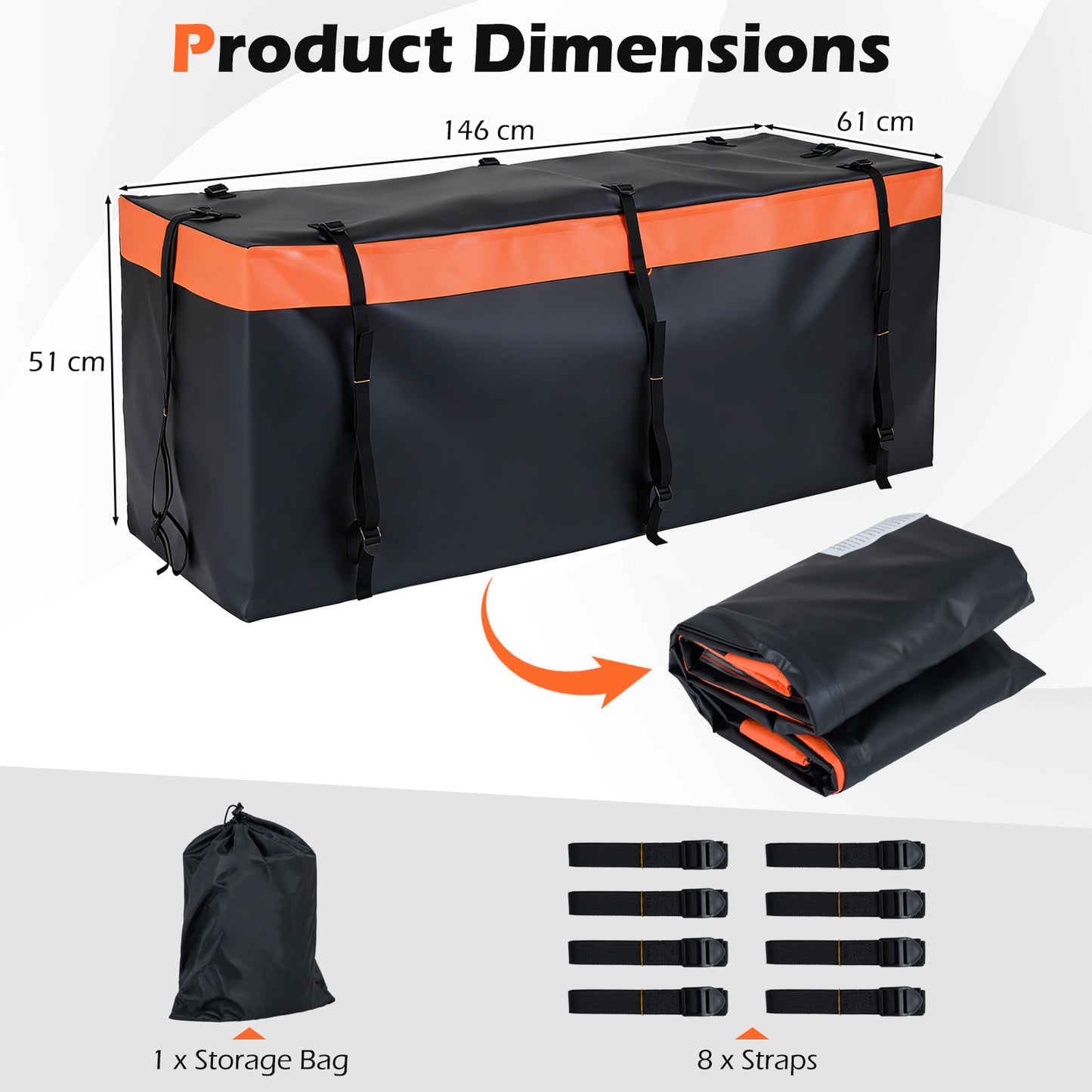 455 L Hitch Mount Cargo Carrier Bag-Orange