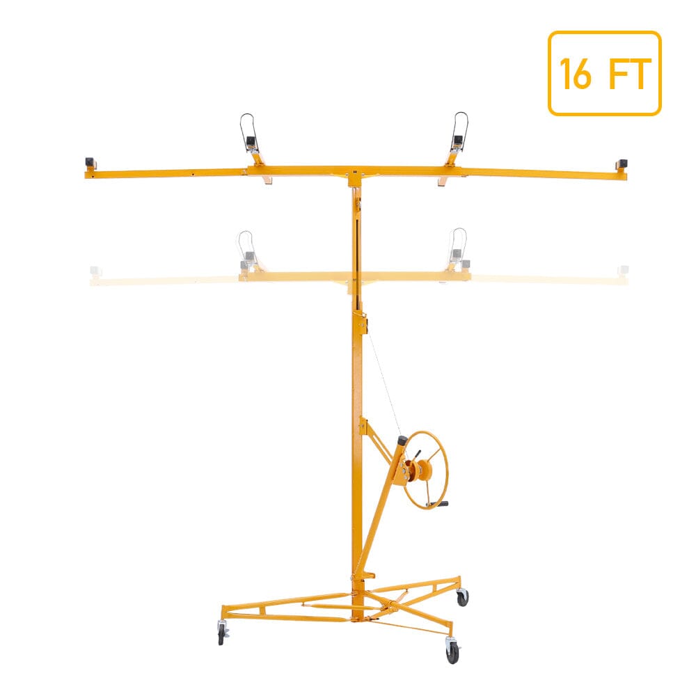 11/16ft Yellow Drywall Lifter with Rolling Casters Panel Hoist