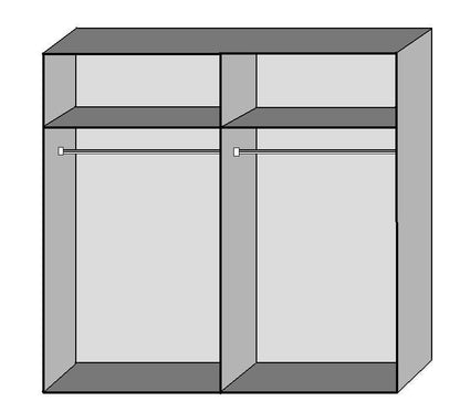 Sliding Wardrobe ERASMUS 2 Door Mirrored Wardrobe White 225cm