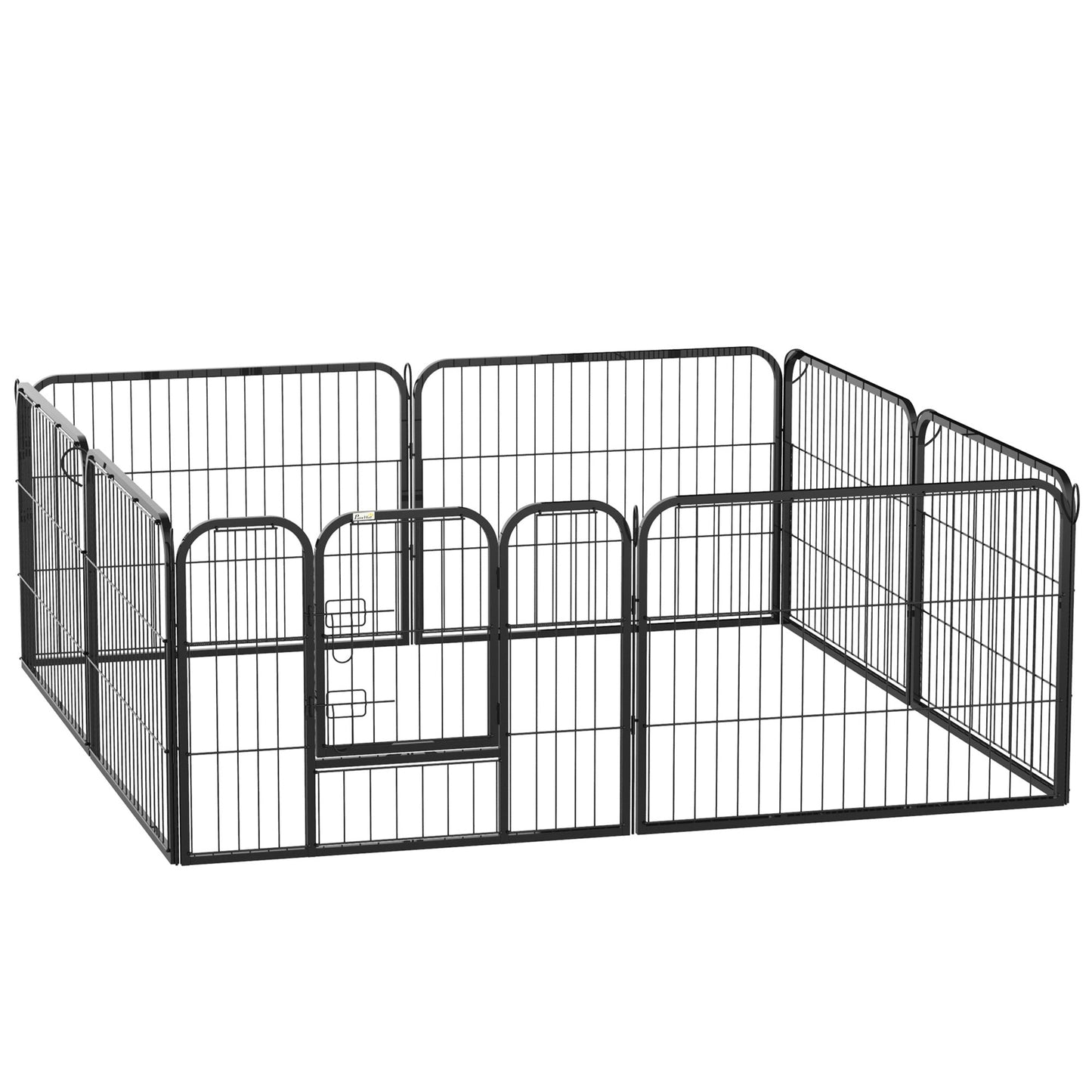 PawHut Steel 8 Panel Dog pen Pet Puppy PlayPen Black