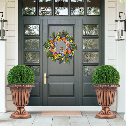 46cm Tall Vintage Planters Set of 2 Urn Plastic Flower Pots-Bronze