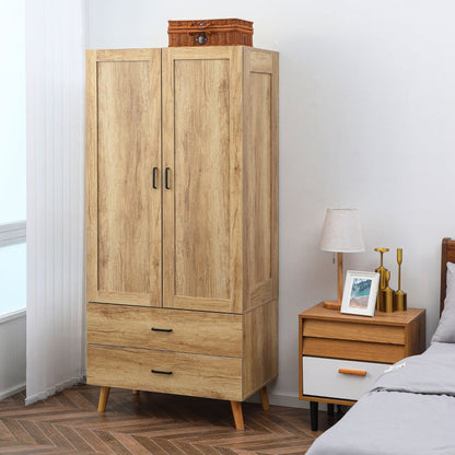 2 Door Wardrobe, Natural