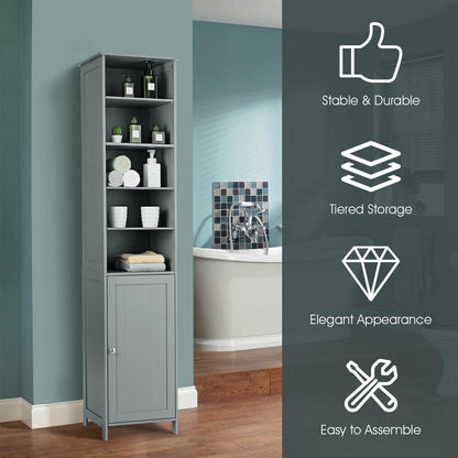7-Tier Tall Freestanding Cabinet-Grey