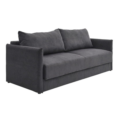 Grey 3-Seater Sleeper Sofa Bed polyester/corduroy