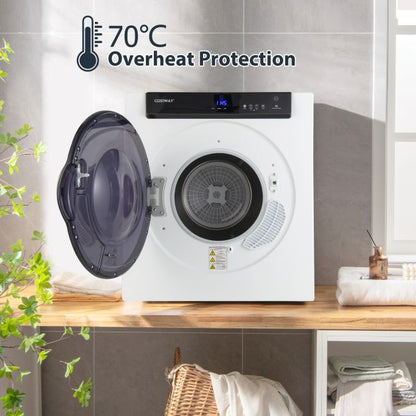 4KG Compact Dryer with Stainless Steel Tub and Multi-layer Filtration-White