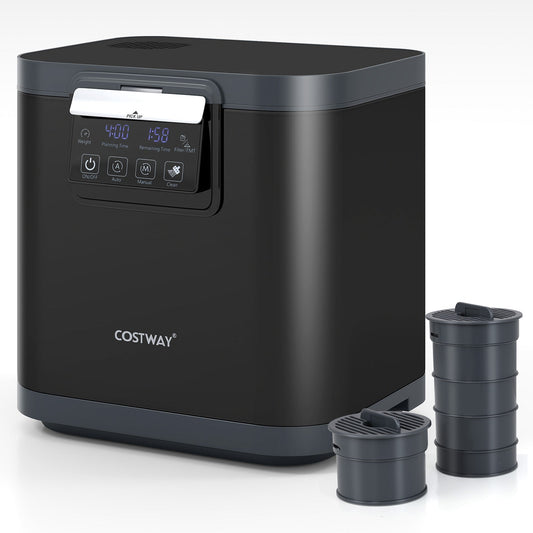 4L Kitchen Electric Composter with 2 Activated Carbon Filters and Auto-Cleaning-Black