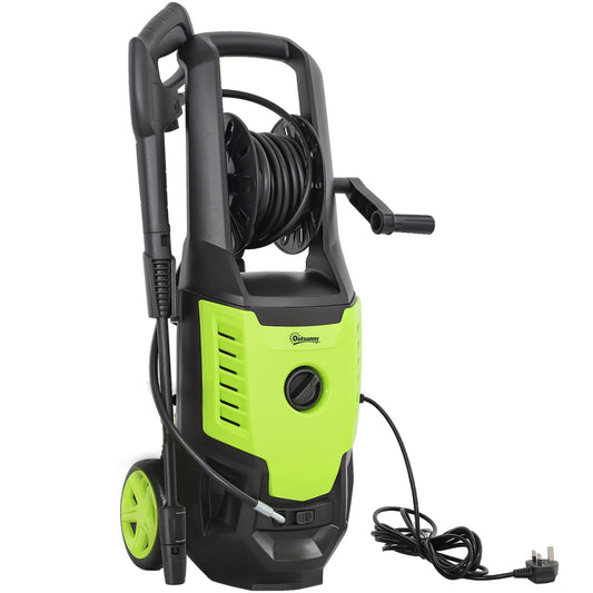 Outsunny 2200W HighÂ PressureÂ Washer, 170 Bar Pressure, 420 L/h Flow, Portable Electric Power Washer Jet Wash Cleaner with Adjustable Nozzle 6M Hose and Hose Reel for Home Patio Car Driveway