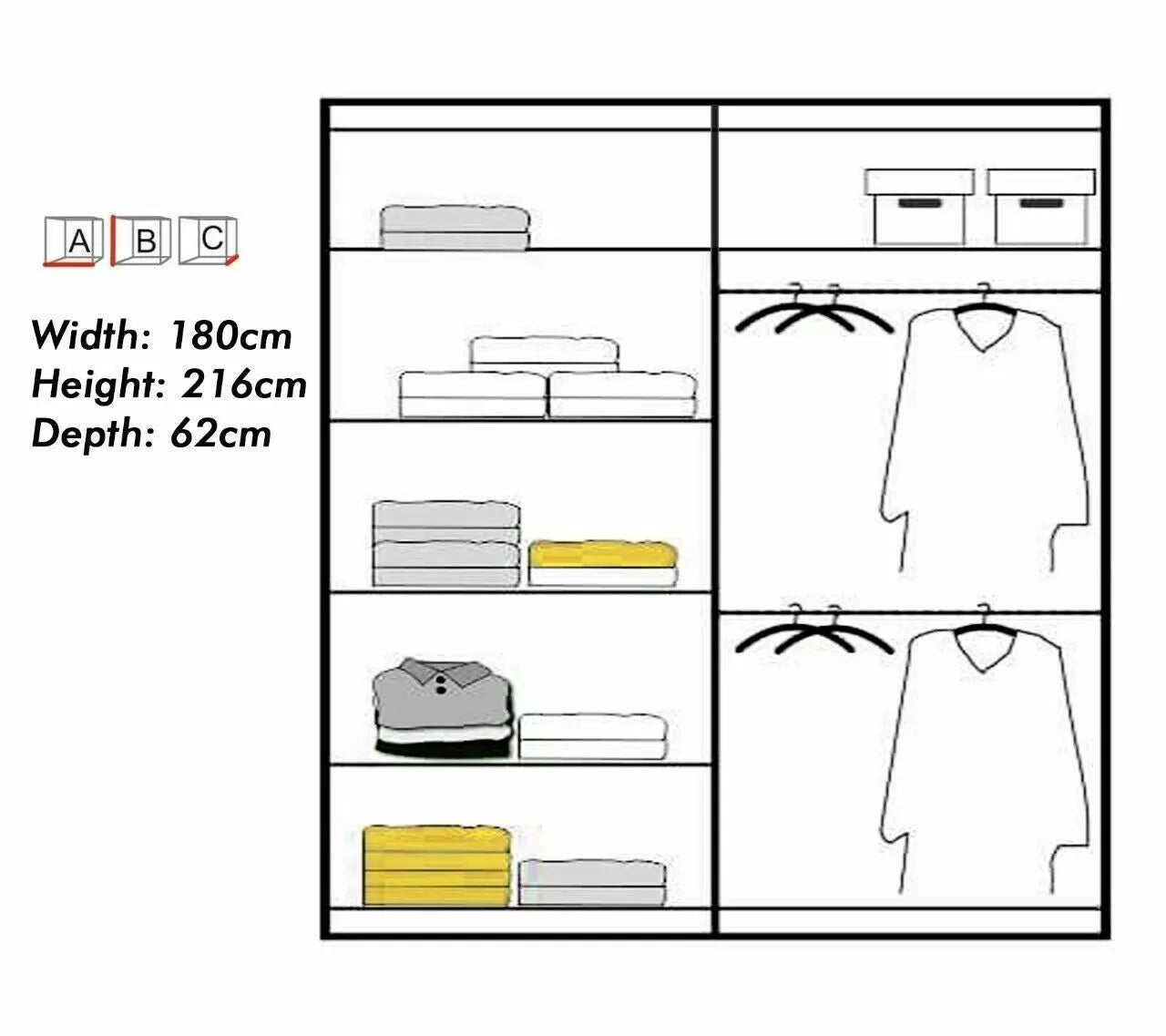 Infinite White High Gloss Sliding Door Wardrobe - 150cm and 180cm