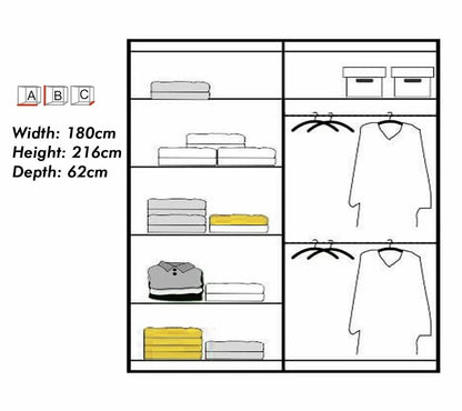 Infinite White High Gloss Sliding Door Wardrobe - 150cm and 180cm