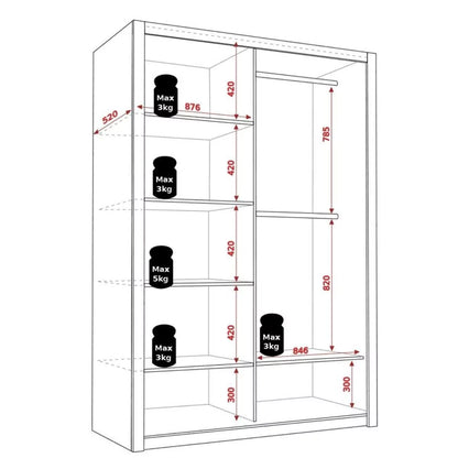 Bonito Sliding Door Wardrobe - 180 Gold Oak